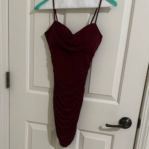 Emerald Sundae Burgundy Mini Dress